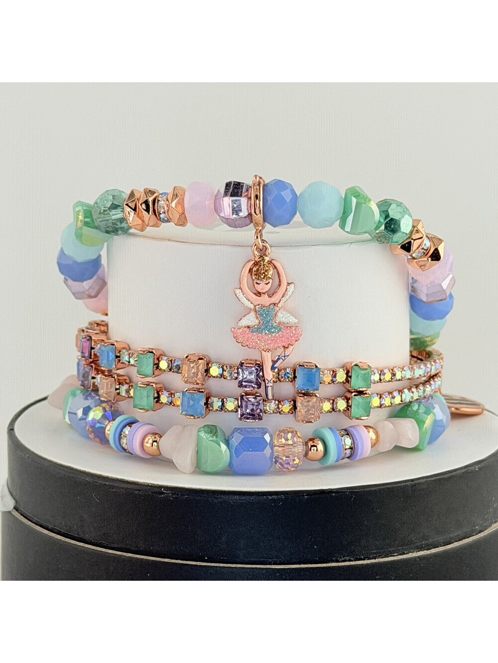 Bomb Party Retro Stacks "Holiday Fairy Sparkle" RBP6521 Ballerina on Rose Gold